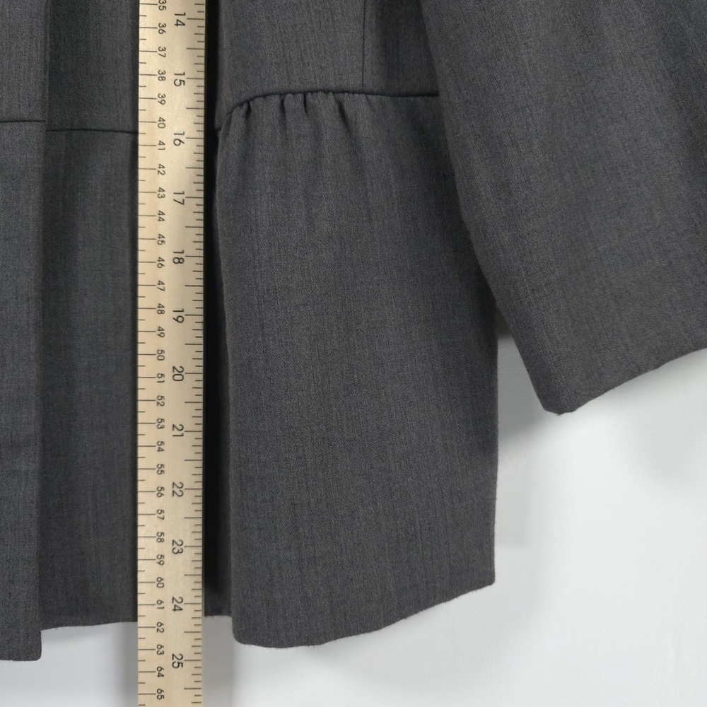 J. CREW 100%‎ WOOL Hidden Button Jacket Blazer Coquette Size 12 Charcoal Suiting - Picture 6 of 11